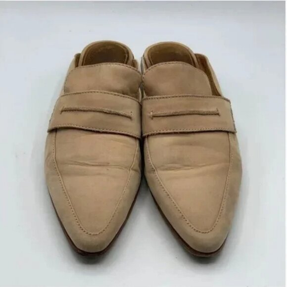 Frye Ellie Slip On Loafer Mules Tan Suede Leather Size 8 - Picture 6 of 9